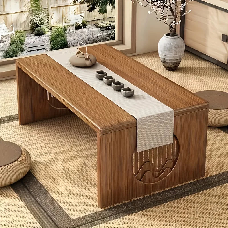 Japanese-Style Bamboo Folding Floor Table – Minimal Tea & Coffee Table (60 / 70 / 80cm)
