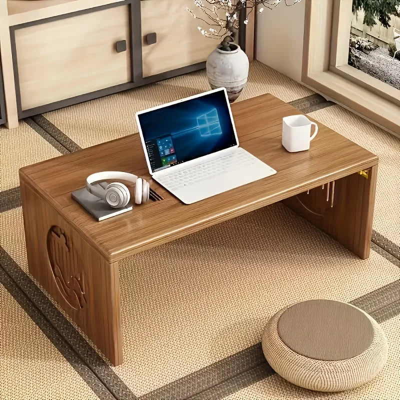 Japanese-Style Bamboo Folding Floor Table – Minimal Tea & Coffee Table (60 / 70 / 80cm)