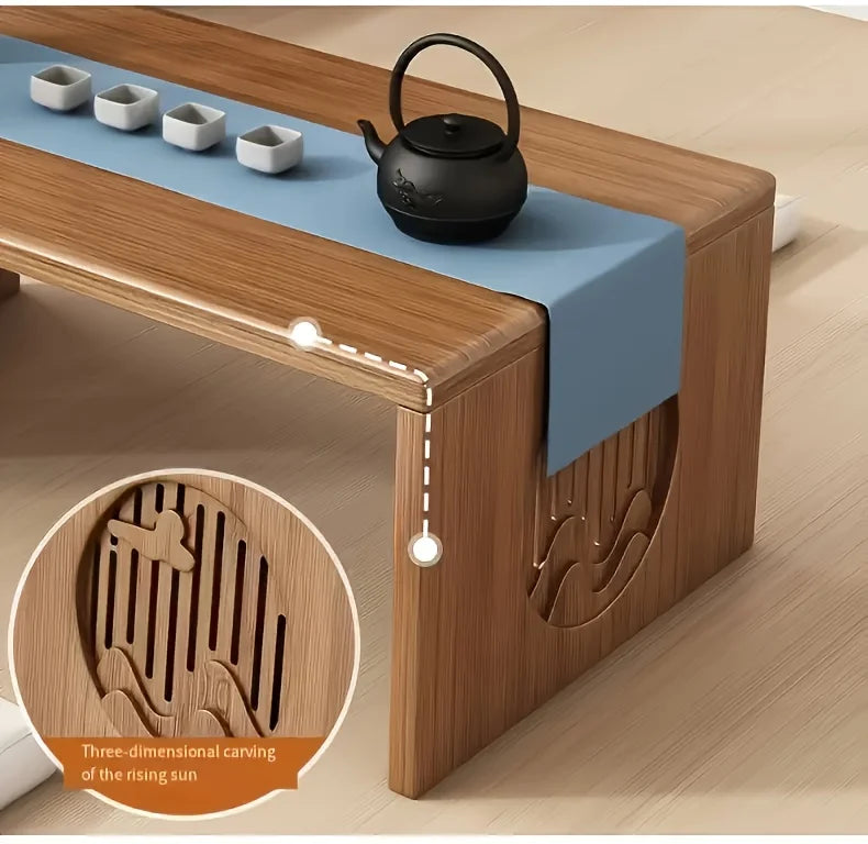 Japanese-Style Bamboo Folding Floor Table – Minimal Tea & Coffee Table (60 / 70 / 80cm)