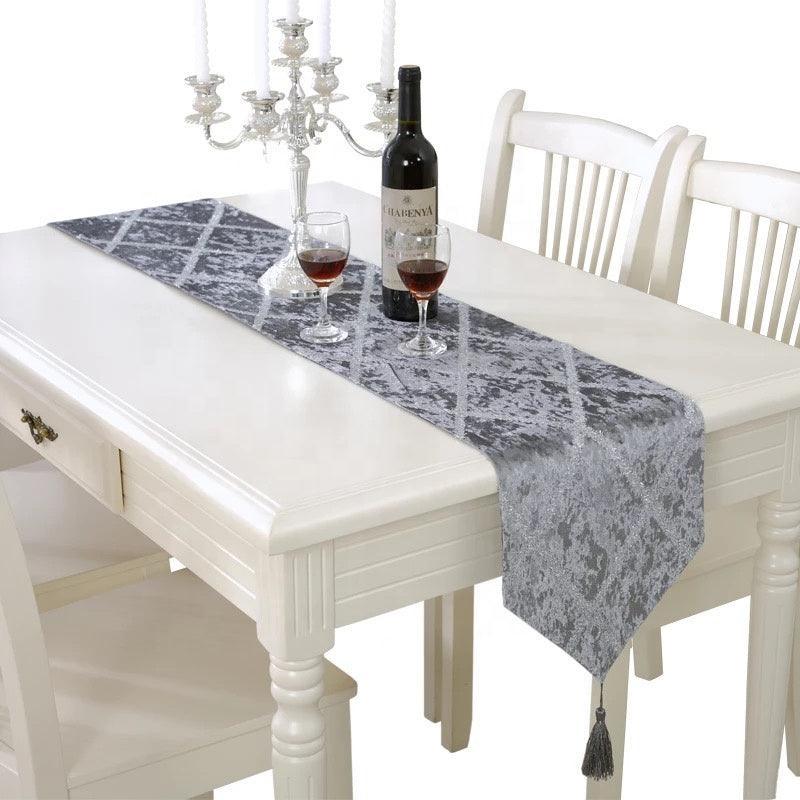 Multiple Design Velvet Christmas Wedding Party Table Runner-2