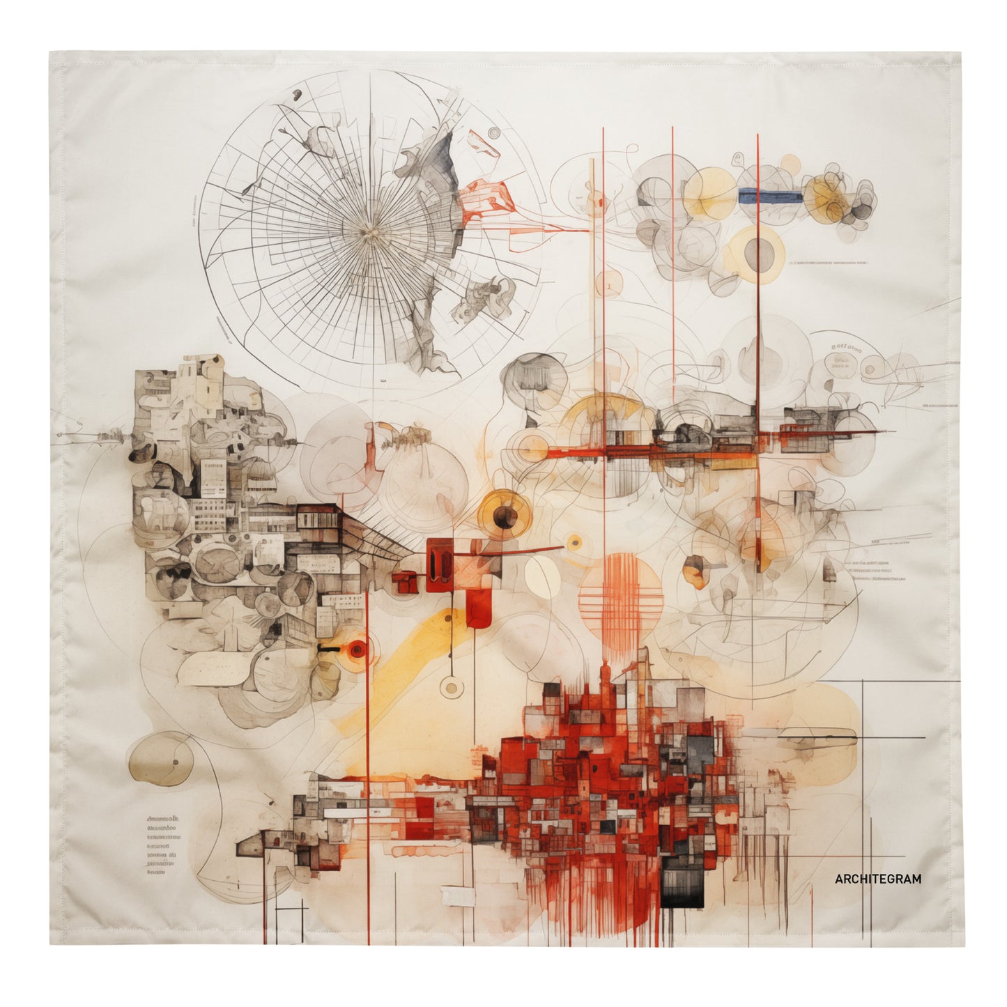 Urban Nexus: A Cartographic Symphony - Bandana - Abstract Cartographic Art Design