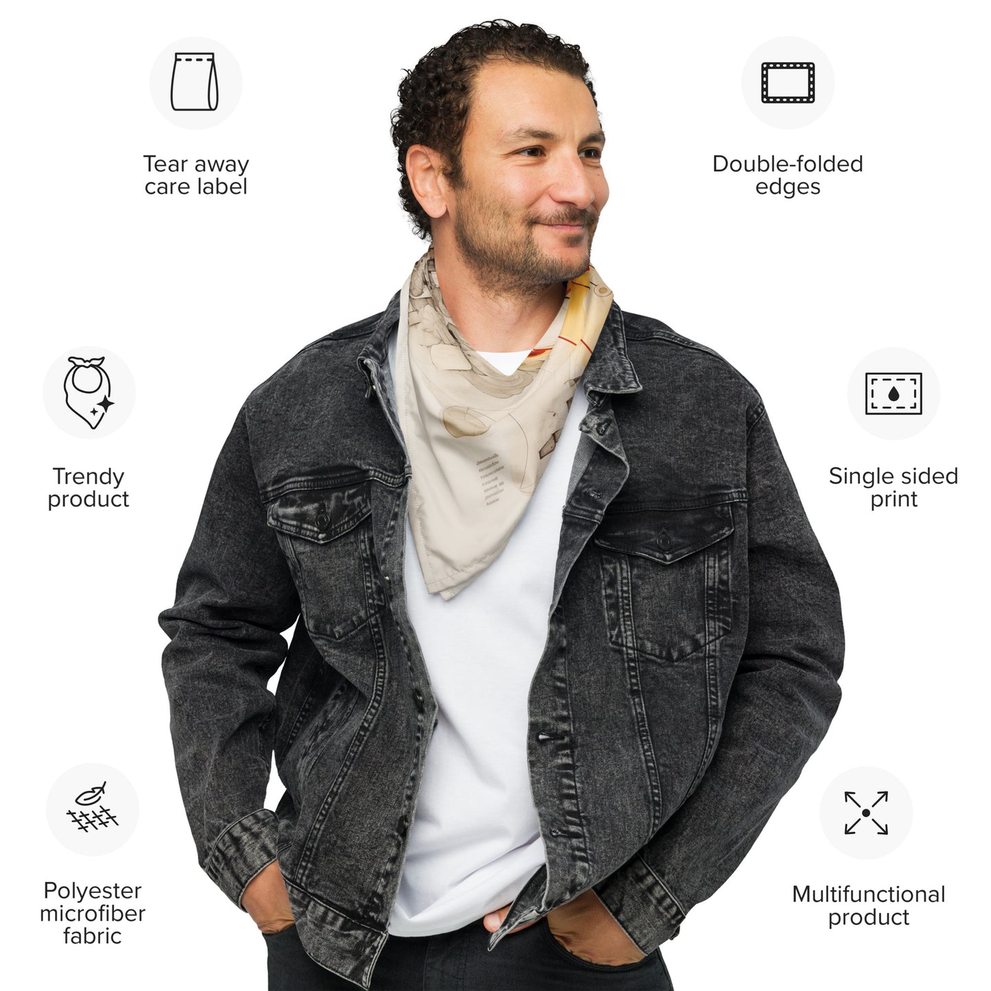 Urban Nexus: A Cartographic Symphony - Bandana - Abstract Cartographic Art Design