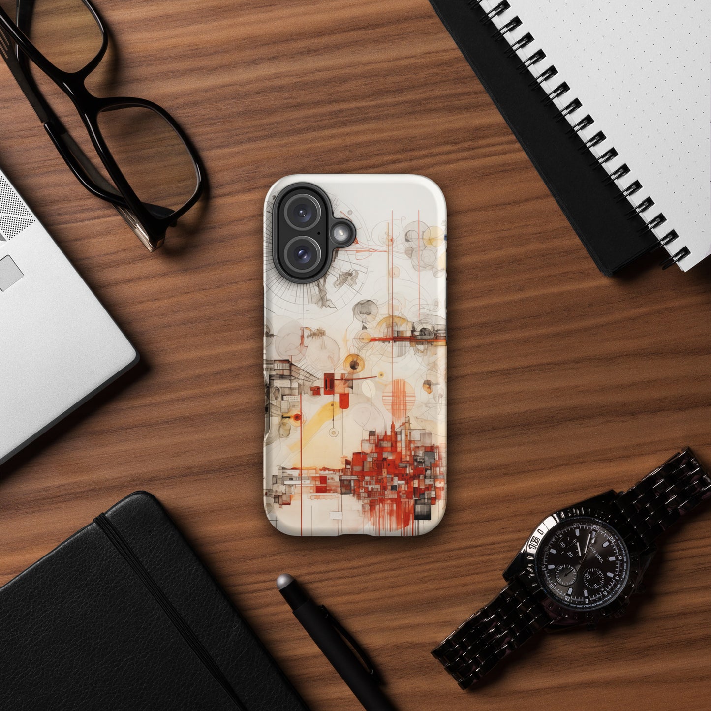 Urban Nexus: A Cartographic Symphony - Tough iPhone Case - Abstract Cartographic Design