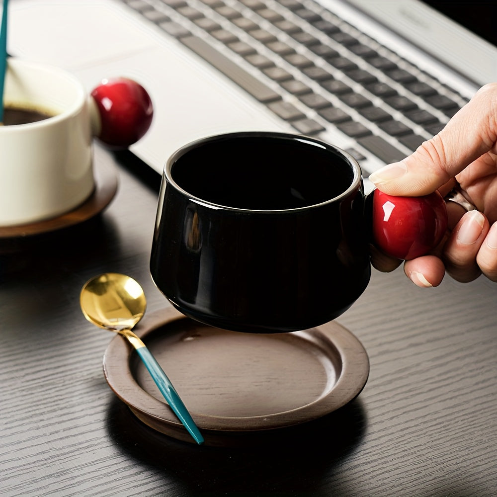 Hot Selling New American Style Coffee Cup Set, High-Quality Transparent Borosilicate Glass Latte Mug, Niche High-End Aesthetic