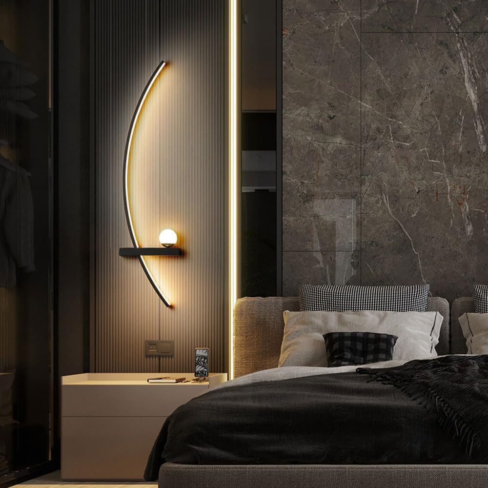2pcs Bedroom Wall Lights, 31.5in LED Warm Light Wall Lamps for Bedroom, Modern Wall Sconces Set Of Two, Wall Sconces Wall Lights for Living Room Bedside Light(2pcs)