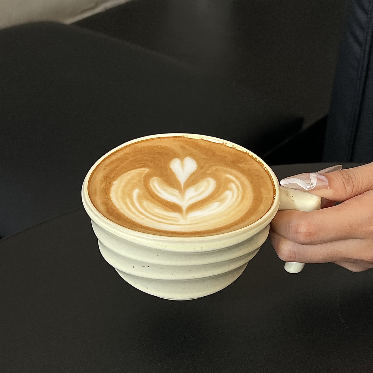 [Vintage Ceramic Coffee Cup] Vintage Rustic Ceramic Bamboo-Section Coffee Cup | Kiln-Altered Handheld Mug, Creative Unique-Shaped Latte Art Mug