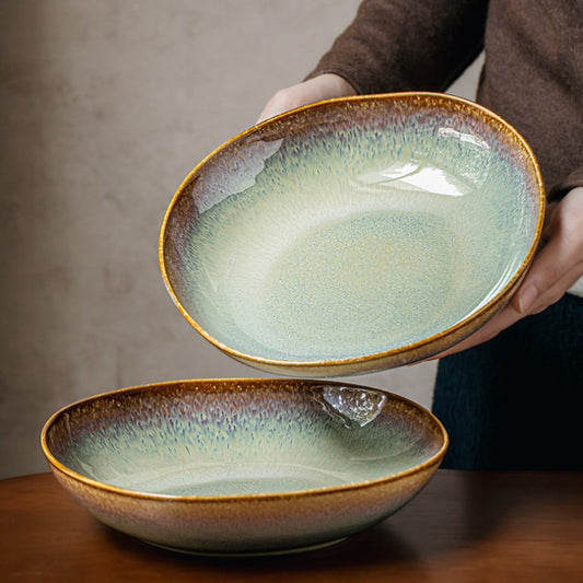 Special-Shaped Ceramic Deep Plate (8") – Salad & Pasta Serving Plate