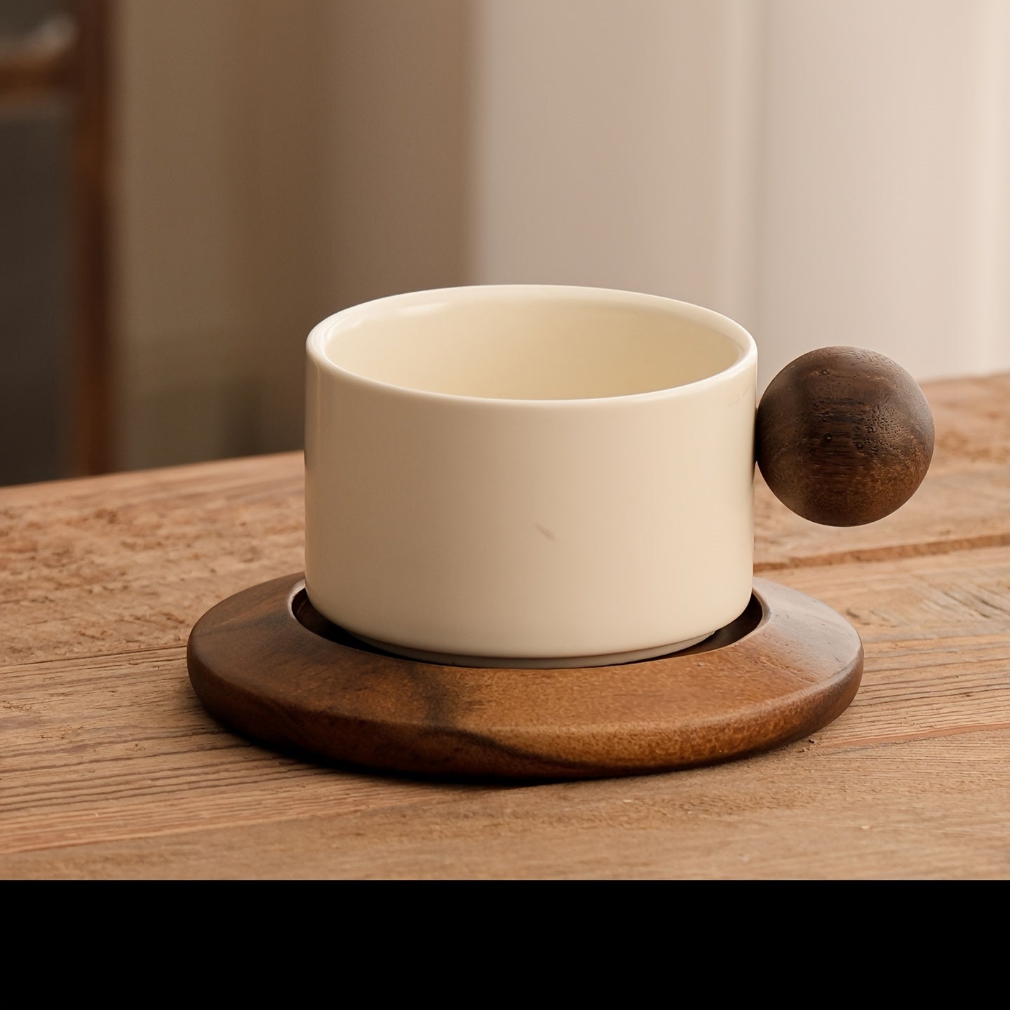 1 Set 250ml Milky White Ceramic Coffee Cup and Saucer Set/Classic Straight Design/Heat-Resistant Handmade Coffee Cup/Mug/Latte Art Cup/Suitable for Coffee Art/Tea Cup/for Home/Cafes/Gifting