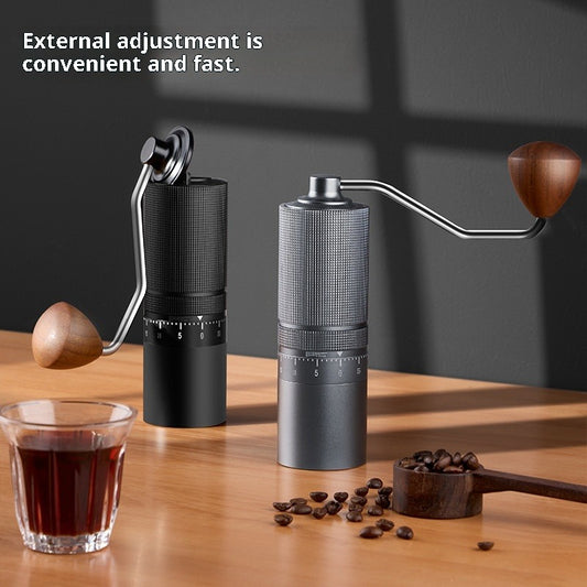 Hand Cranked Coffee Grinder with Adjustable Grind Settings - Heavy-Duty & Burr Mill, Portable Manual Operation for Espresso, French Press, Camping, Use - Durable Coffee Bean Grinder for fresh brew on the