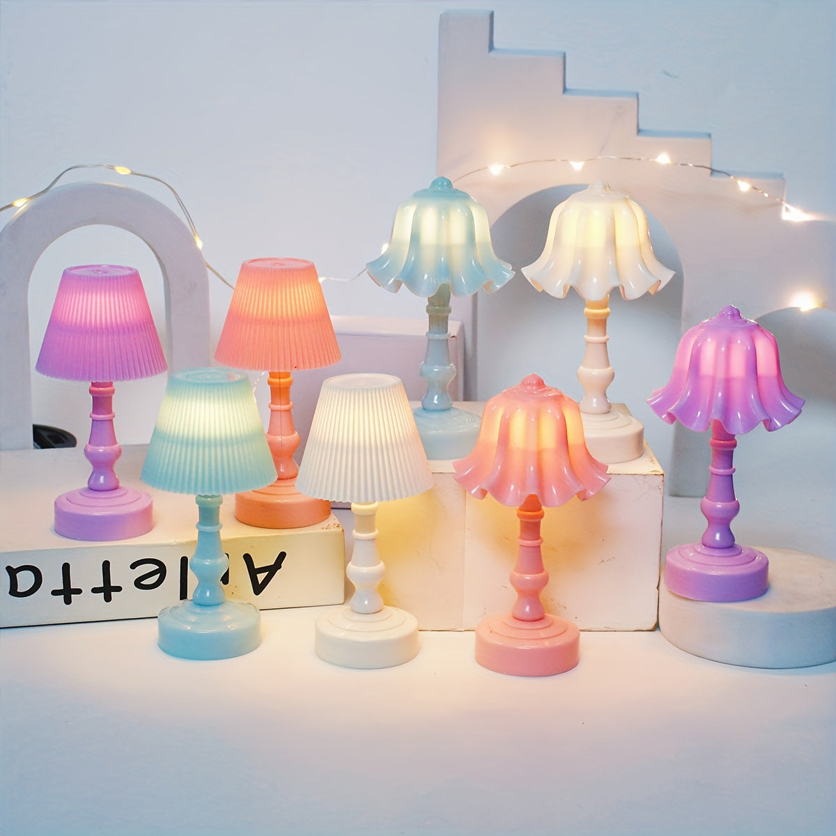 1pc Flower-Shaped Mini LED Table Lamps - Sleek Modern Design, Soft Warm Night Light, Durable Plastic Construction - Unique Home Decor for Bedroom, Desk, Cafe, Hotel, and Living Room, Ideal Gift for Friends and Family