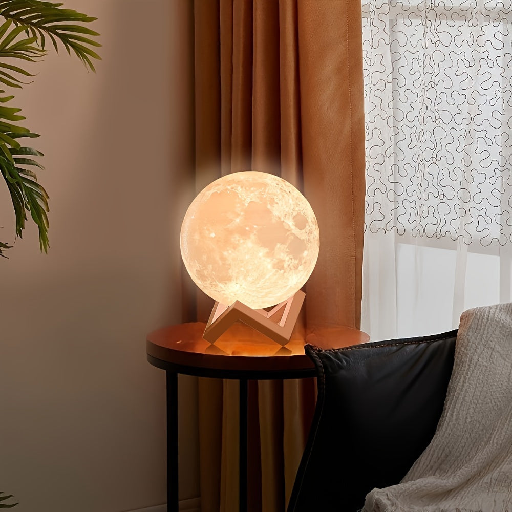 Moon Lights 128 Colors Lights Desk Lamp Birthday Gifts Fashion Wedding Gifts for Mom Anniversary Gifts Christmas Halloween New Year Base Two Ways to Control with Remote And Touch Rechargeable Night Lights Dimmable Bedroom Lig