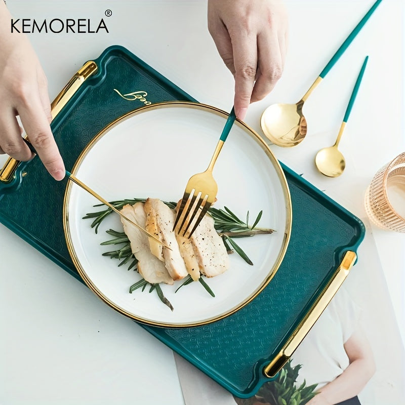 24pcs Stainless Steel Cutlery Set | KEMORELA Luxury Kitchen Cutlery Dishwasher Safe, 304 Stainless Steel