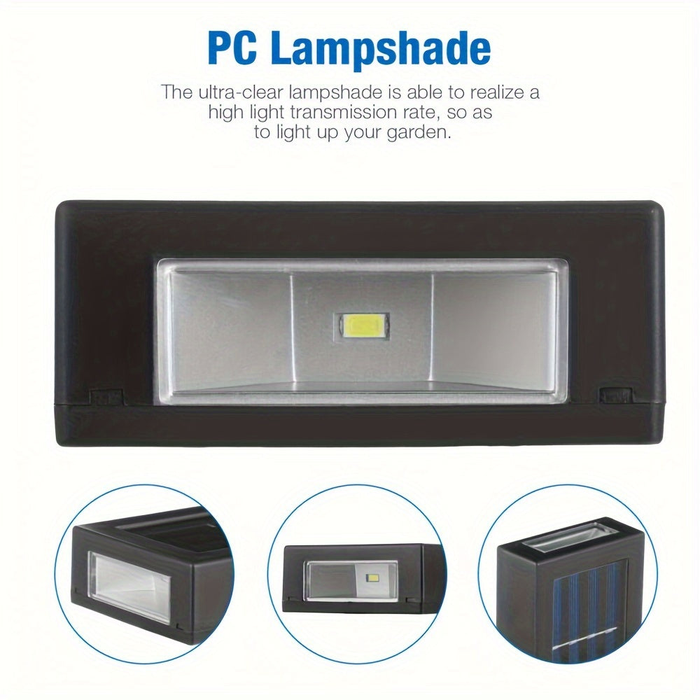 4PCS LED Solar Powered Deck Light Set - USB Lamps for Path, Garden, Patio, Pathway, Stairs, Step, Fence - Waterproof, Energy Saving, Automatic On/Off, Durable Outdoor Lighting Solution