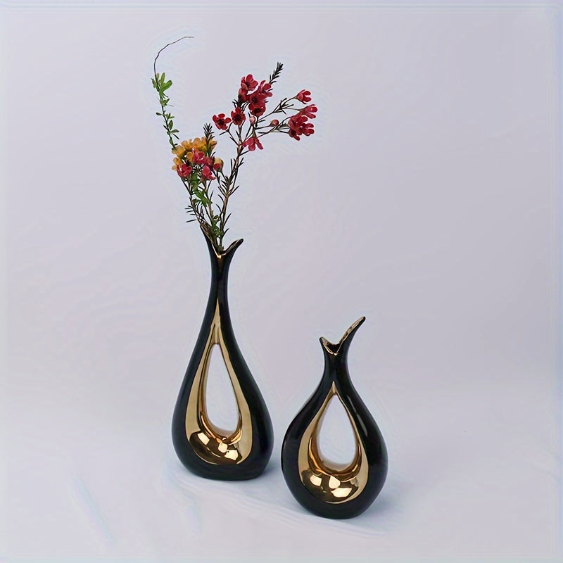 A Set Of Ceramic Flower Vases, Creative Modern Vases, Suitable For Home Living Room Entrance Cabinet Decoration