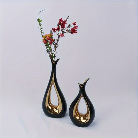 A Set Of Ceramic Flower Vases, Creative Modern Vases, Suitable For Home Living Room Entrance Cabinet Decoration