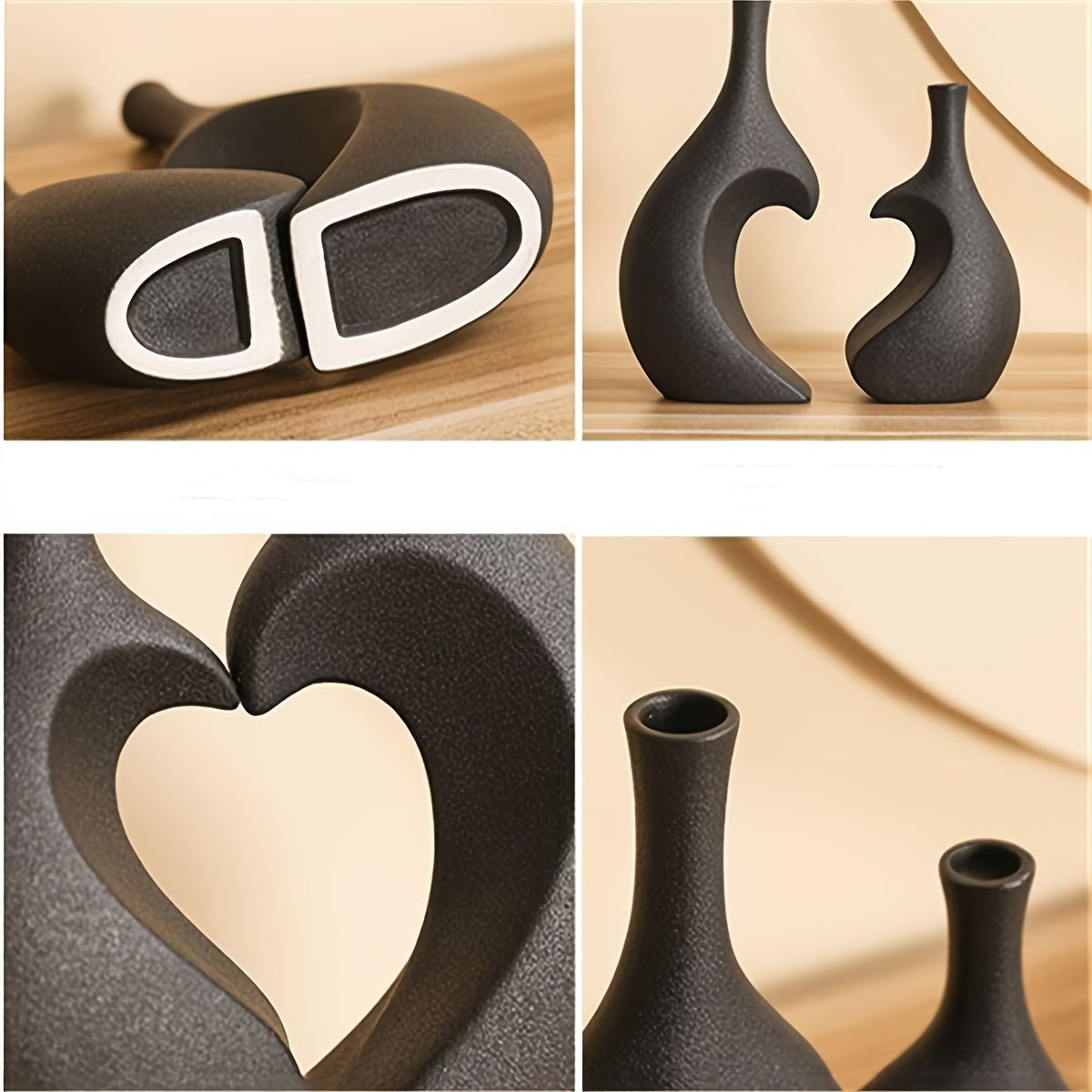 2pcs Flower Vases, Heart-shaped Connected Vases, Spring Summer Home Table Decor, Living Room Bedroom Display Cabinet Shop High-value Ornament, Gift For Relatives Friends