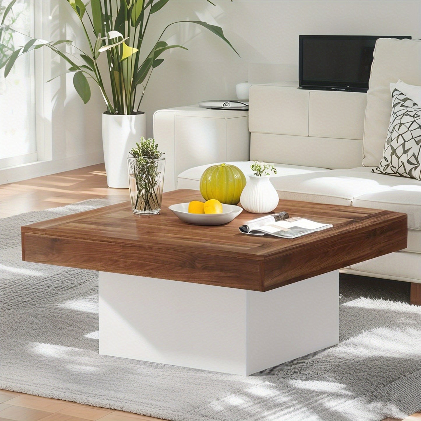 35” Wooden Center Coffee Table – Modern Living Room & Home Office Table