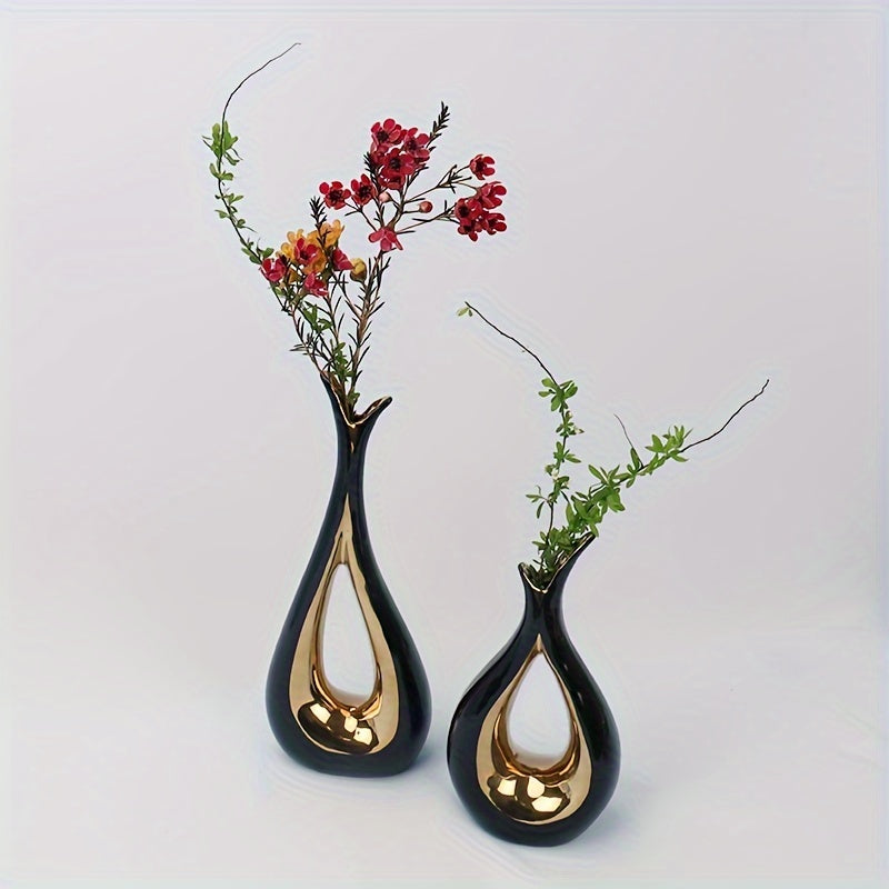 A Set Of Ceramic Flower Vases, Creative Modern Vases, Suitable For Home Living Room Entrance Cabinet Decoration