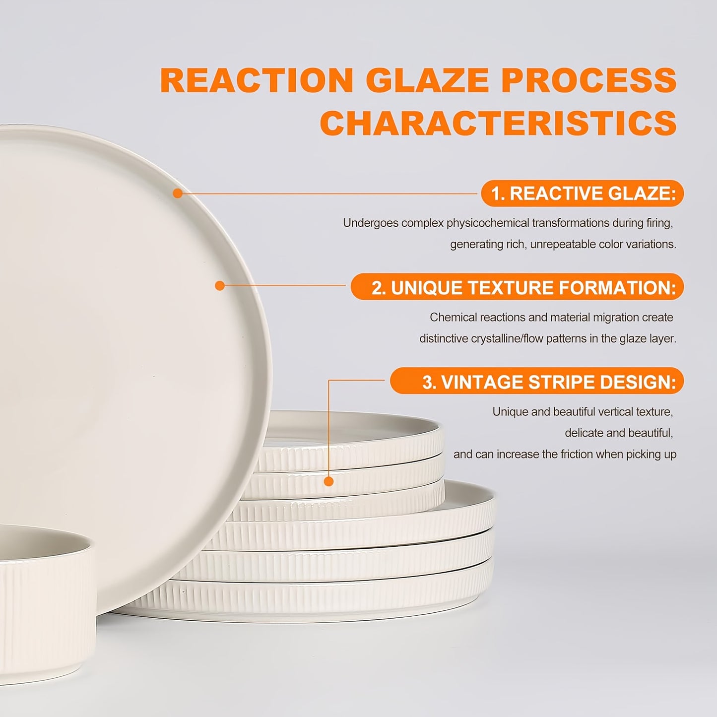 White Reactive Glaze Stoneware Dinnerware Set (12-Piece) – Chip & Scratch Resistant