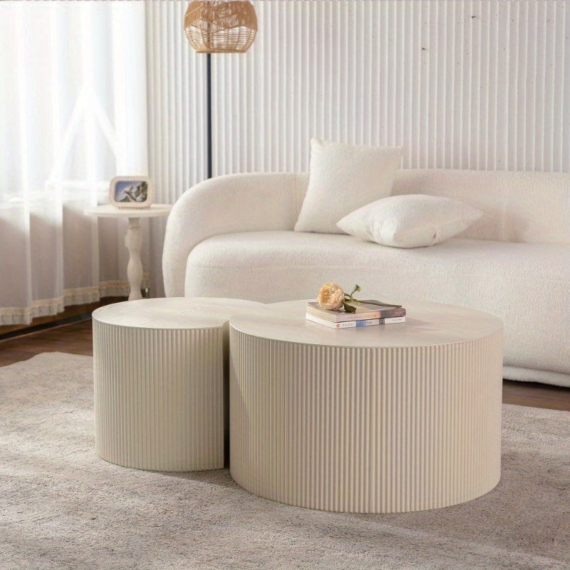 Small Space Round Coffee Table – Modern Center Table (No Assembly Needed)