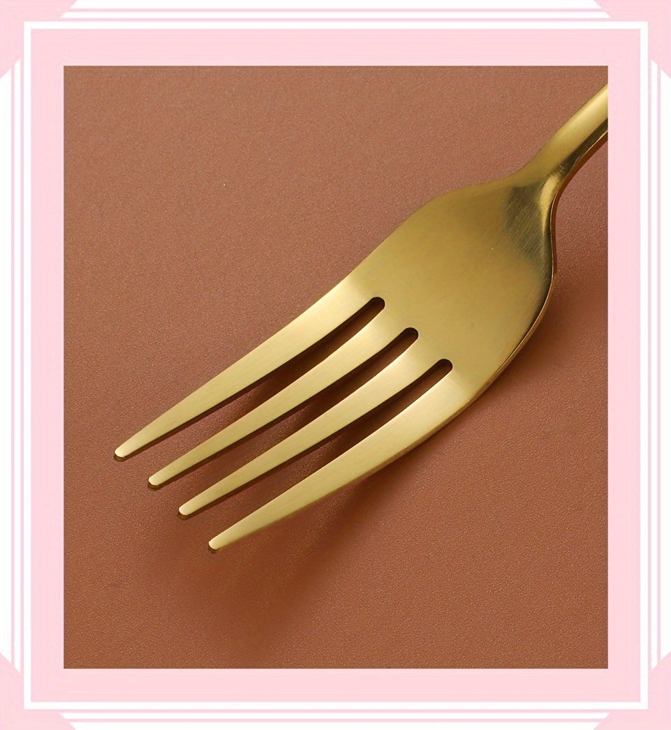 24pcs Stainless Steel Cutlery Set with Patterned Handles in a Gift Box