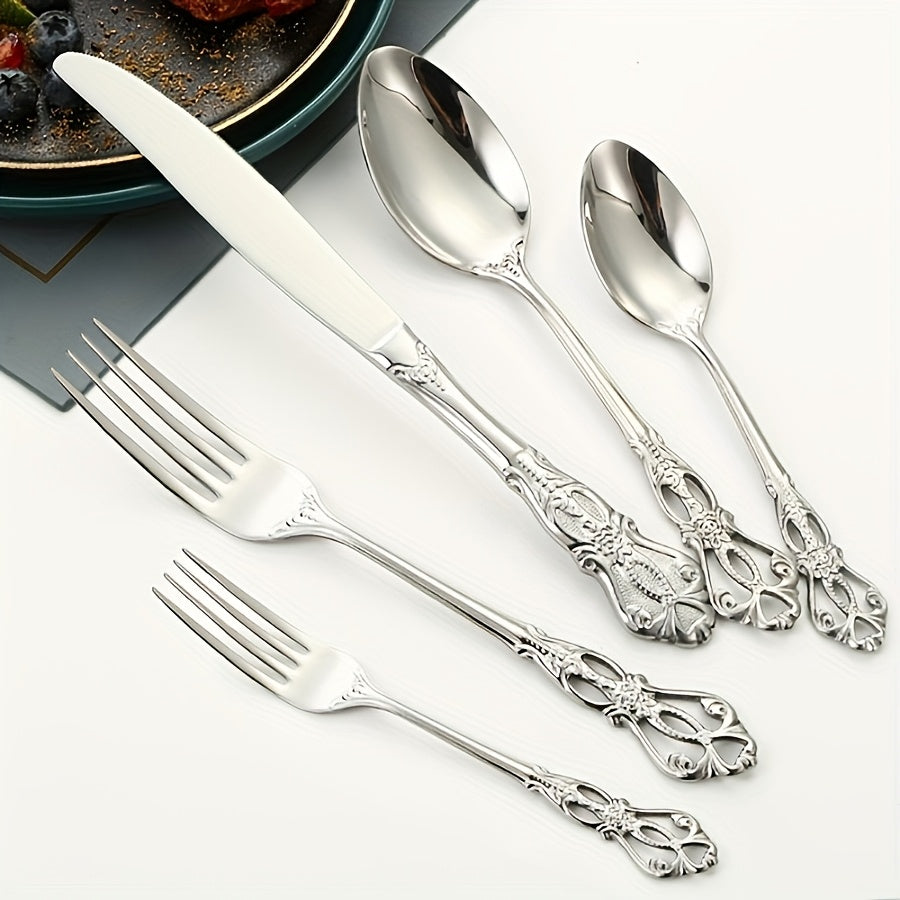 36pcs Premium Stainless Steel Cutlery Set - Shiny Finish, Dishwasher Safe Utensils for 6 - Ideal Present for Housewarming, Weddings, Christmas, Thanksgiving, And Valentine'S Day