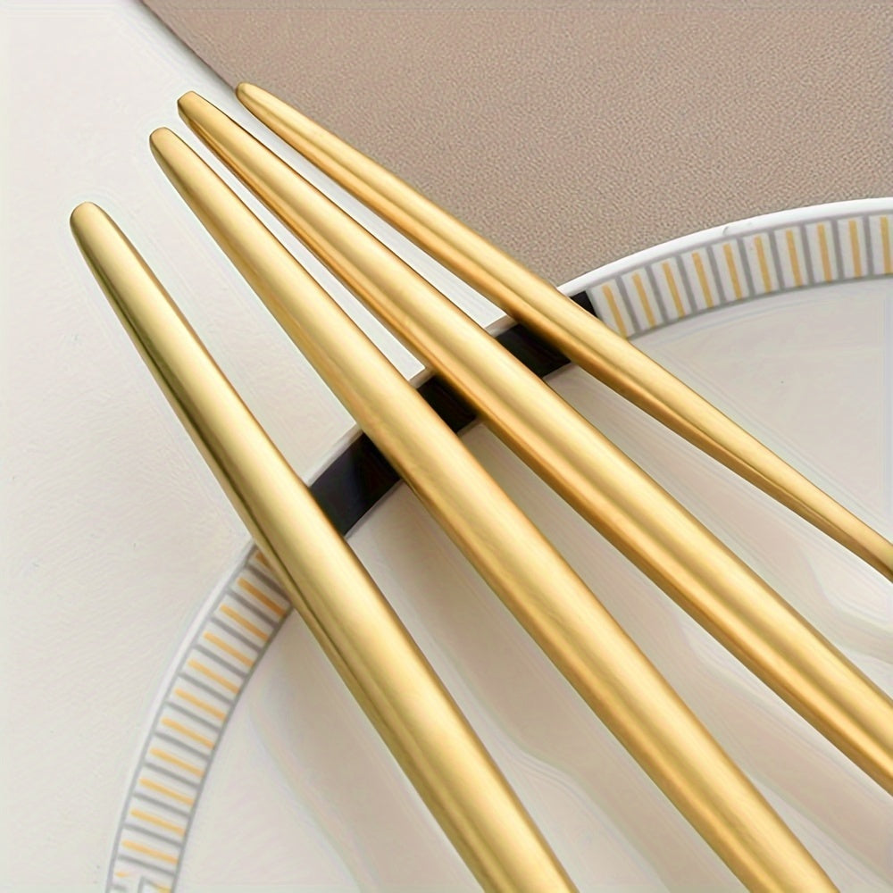 30pcs Portuguese Stainless Steel Flatware Set - Mirror Polish Heavy-Duty 410 Cutlery Suitable for, Weddings, Catering, Dishwasher Safe Utensils for Banquets, Parties, Hotels, Cafes - Elegant Tableware Gift for Events & Birthd