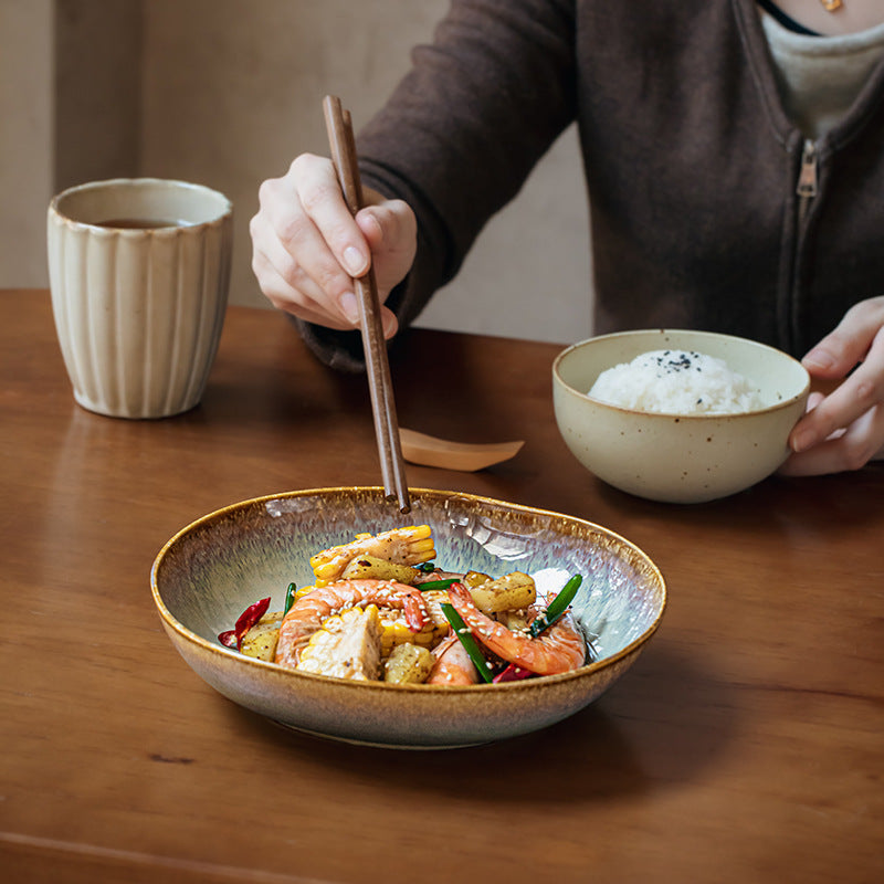 Special-Shaped Ceramic Deep Plate (8") – Salad & Pasta Serving Plate