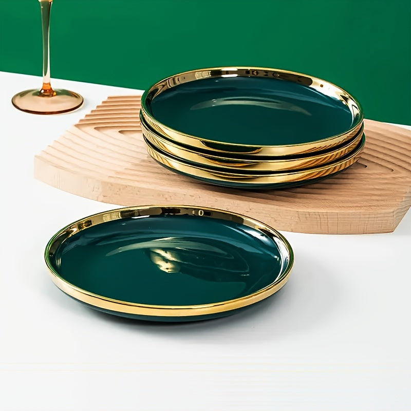 Luxury Ceramic Plate Set (3-Piece) – Pasta, Snack & Steak Serving Plates