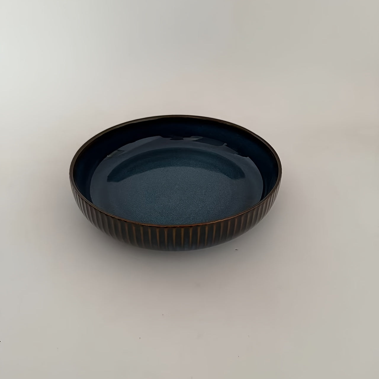 Blue Porcelain Deep Plate Set (4-Piece, 8.5") – Salad & Dinner Plates, Microwave Safe