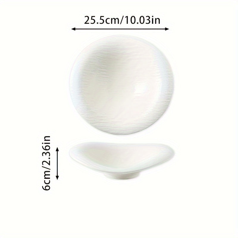 Modern Irregular Oval Plate (1 Piece) – Textured Ceramic Serving Plate