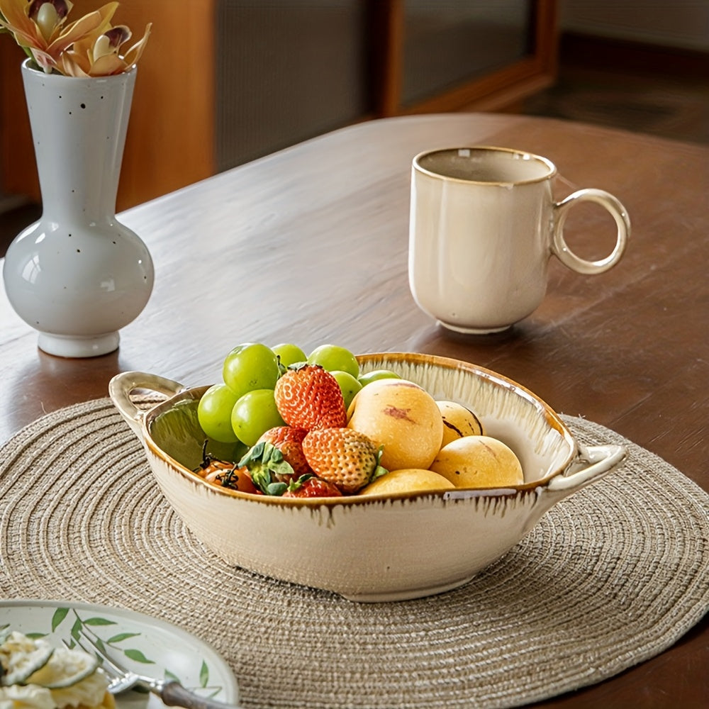 Handmade Ceramic Bowl Set (2-Pack) – Serving Bowls for Noodles, Salad & Dessert