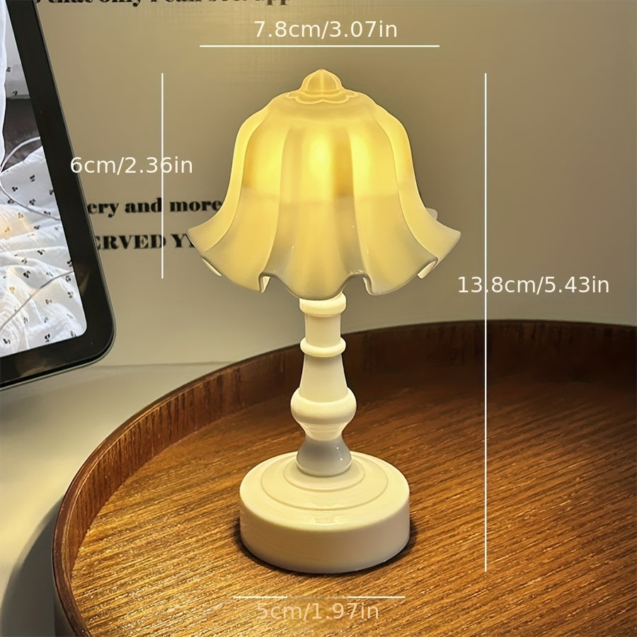 1pc Flower-Shaped Mini LED Table Lamps - Sleek Modern Design, Soft Warm Night Light, Durable Plastic Construction - Unique Home Decor for Bedroom, Desk, Cafe, Hotel, and Living Room, Ideal Gift for Friends and Family