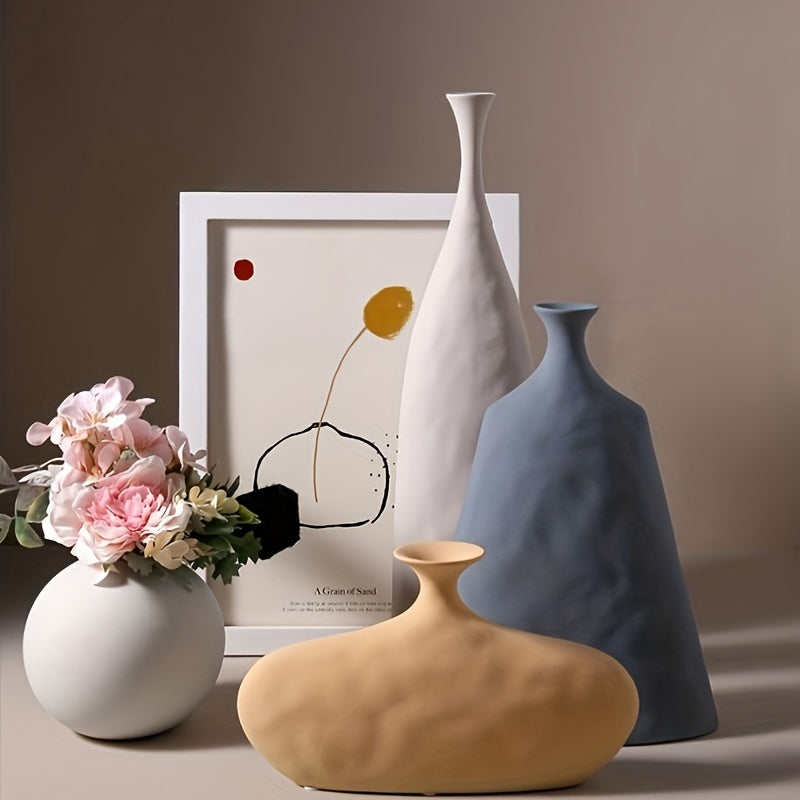 1pc Nordic Morandi Ceramic Vases - Simple Artistic Elements For Home Decoration And Flower Arrangements