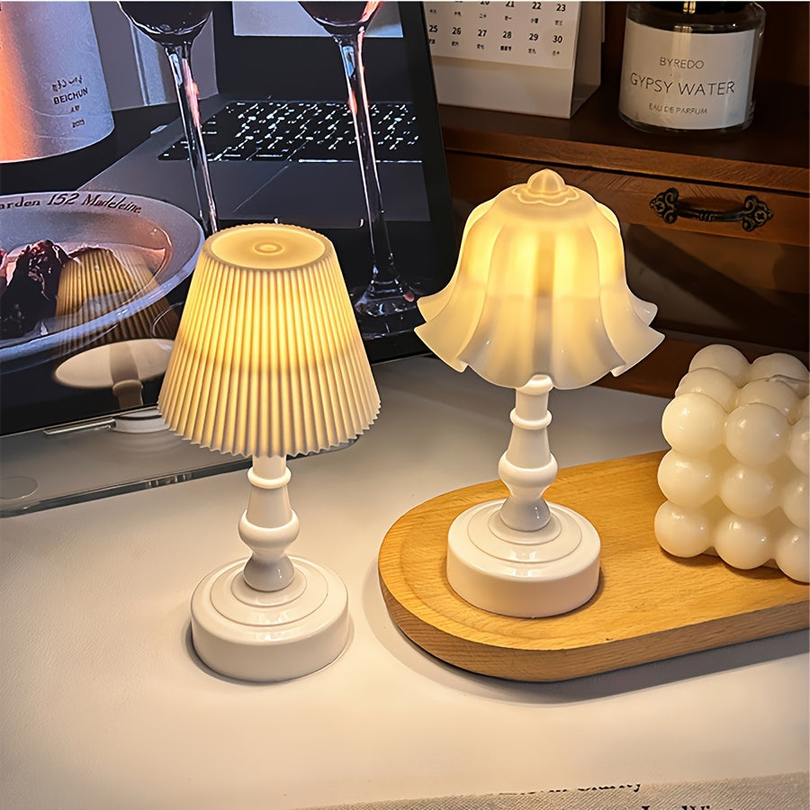 1pc Flower-Shaped Mini LED Table Lamps - Sleek Modern Design, Soft Warm Night Light, Durable Plastic Construction - Unique Home Decor for Bedroom, Desk, Cafe, Hotel, and Living Room, Ideal Gift for Friends and Family