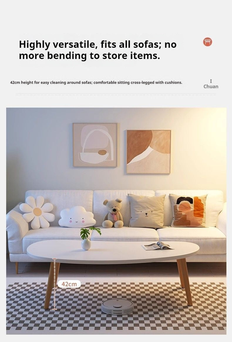 Minimalist Solid Wood Coffee Table – Natural Wood Grain Center Table