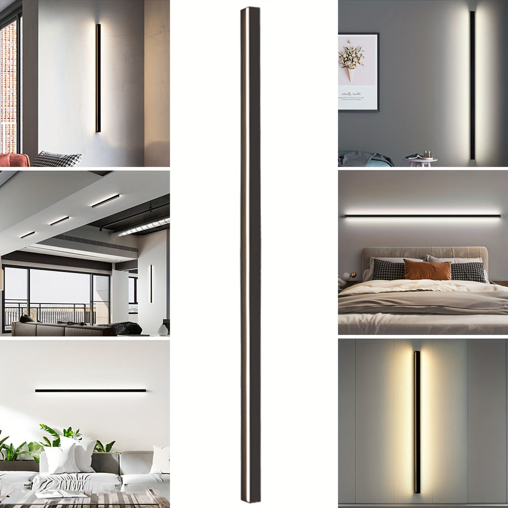 1pc Modern Garden Pattern Wall Lamp, Waterproof Long Wall Lamp Outdoor, Simple High-end Wall Lamp, Lamps Can Be Used For Outdoor Corridors, Balconies, Courtyards, Aisles, Exterior Walls, Staircase Lights