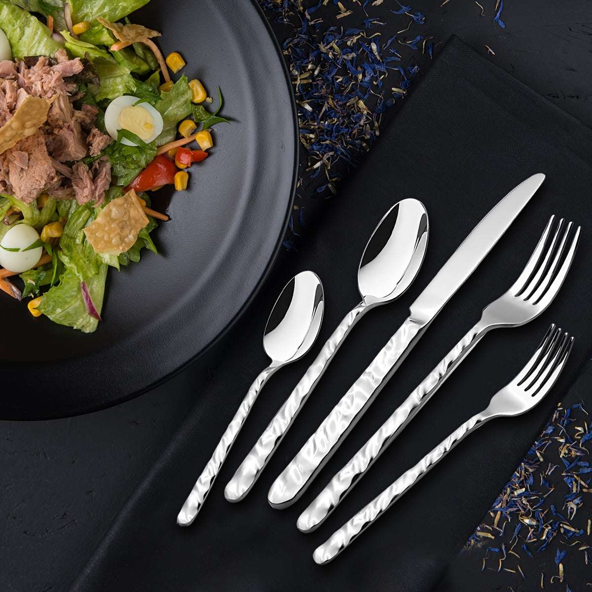 Silverware Set, 40PCS/60PCS Stone Handle Set - Mirror Polished, Dishwasher Safe - Suitable for Home, Catering, Parties, Weddings & Restaurants - For Families & Entertainers