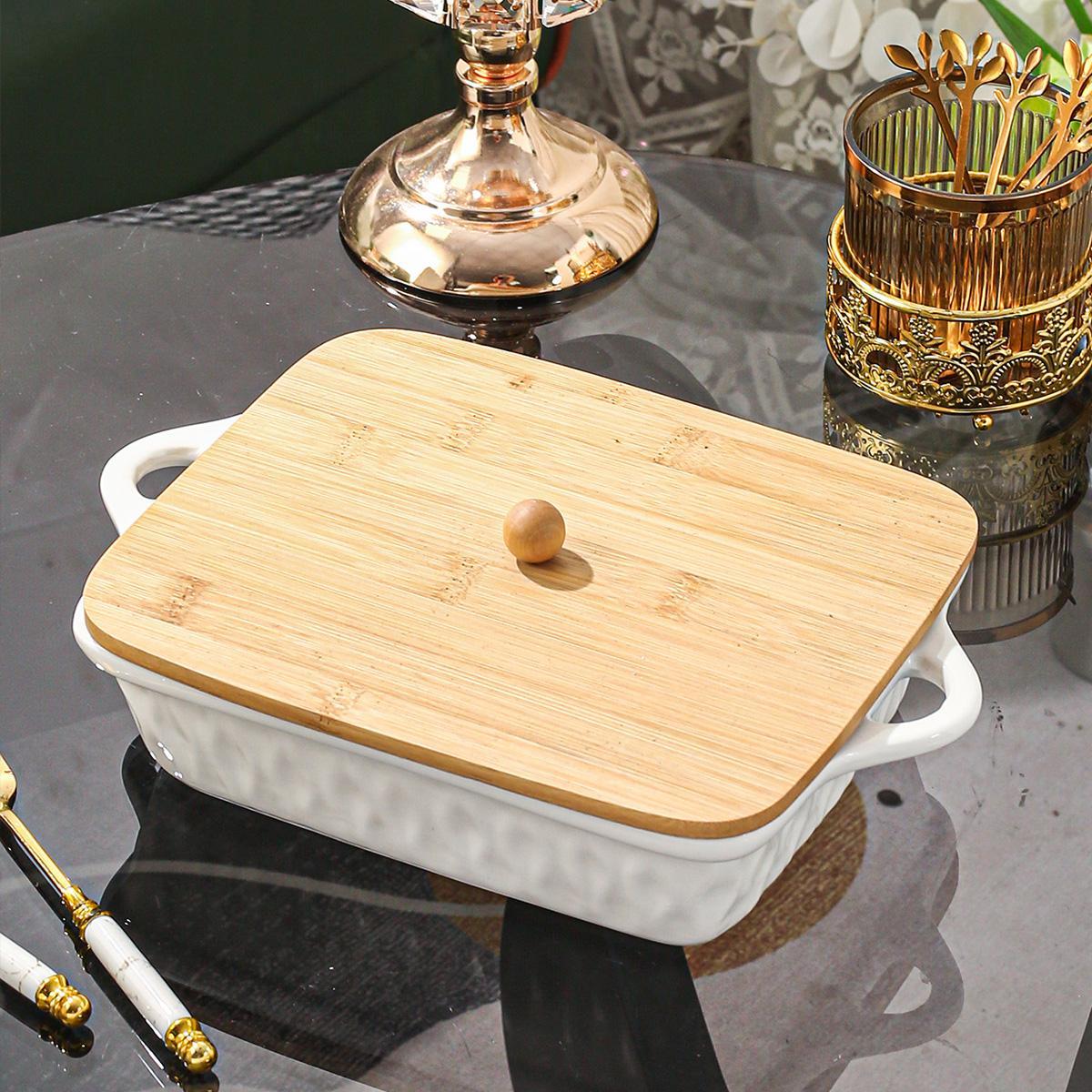 Ceramic Baking & Serving Set (1 Set) – Oven-to-Table Cooking Dish with Heat-Insulated Holder