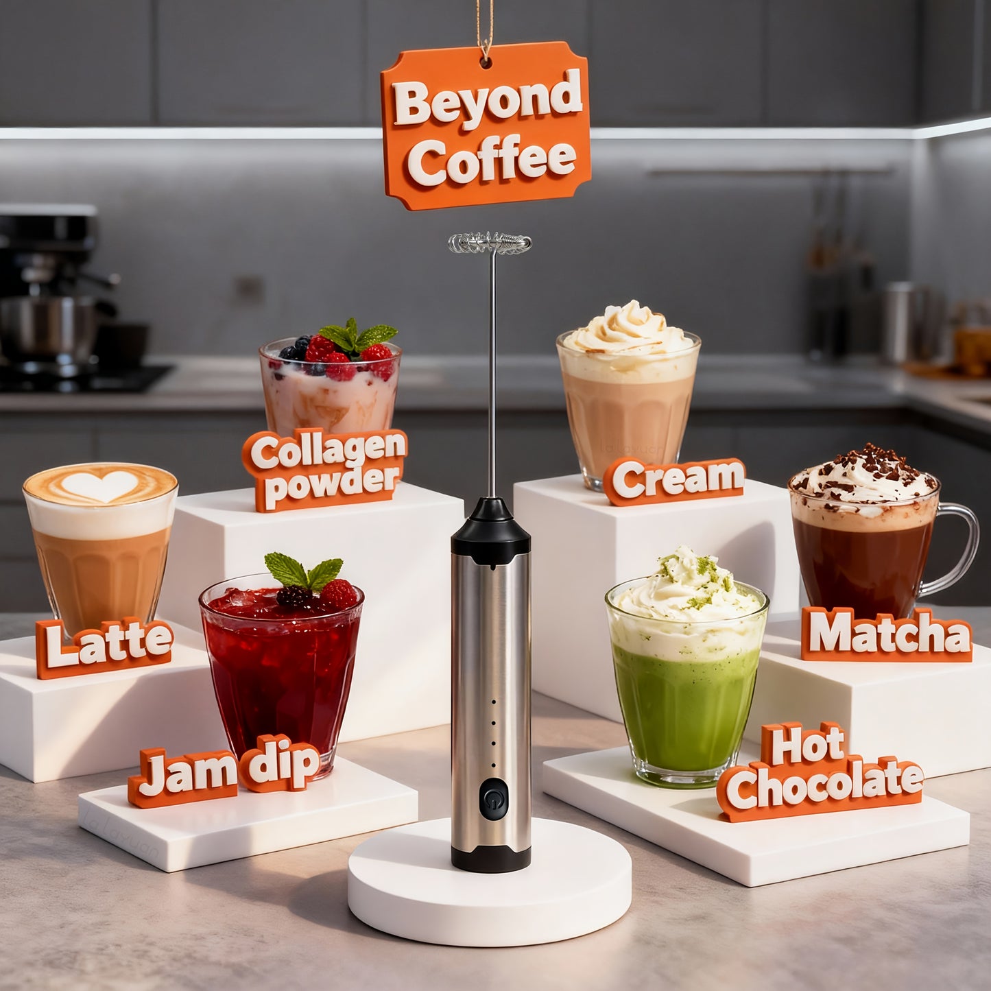 3-Speed Adjustable Rechargeable Milk Frother - 304 Stainless Steel Handheld Electric Foam Maker, Large Battery USB Charging Drink Mixer, Multi-Use Milk & Egg Beater for Coffee, Latte, Matcha, Portable Whisk for Daily & Travel