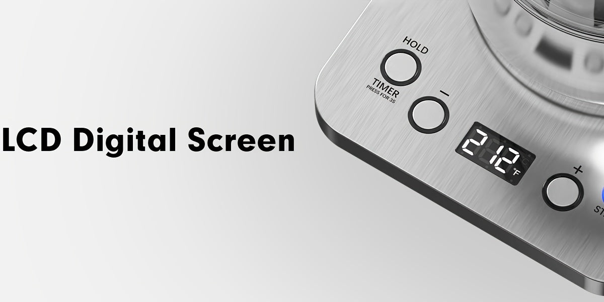 Electric Gooseneck Glass Kettle with Temperature Control, 1200W Rapid Boiling Electric Kettle for Pour-Over Tea Coffee, LCD Display, 1H Keep Warm, 0.8L, Silvery