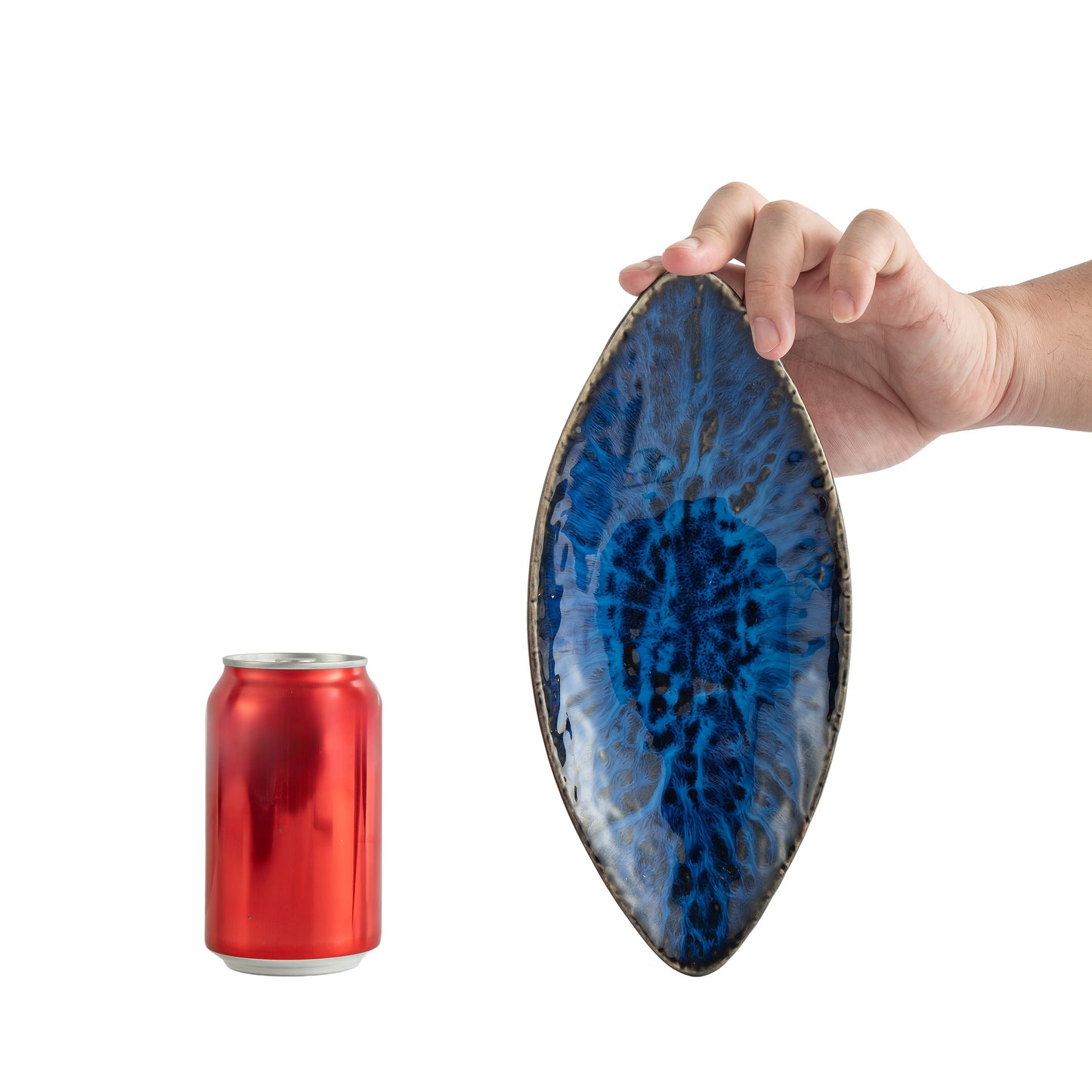 Japanese Navy Blue Ceramic Plate (1 Piece) – Scratch-Resistant Sushi & Dessert Dish