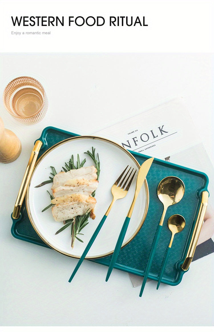 24pcs Stainless Steel Cutlery Set | KEMORELA Luxury Kitchen Cutlery Dishwasher Safe, 304 Stainless Steel