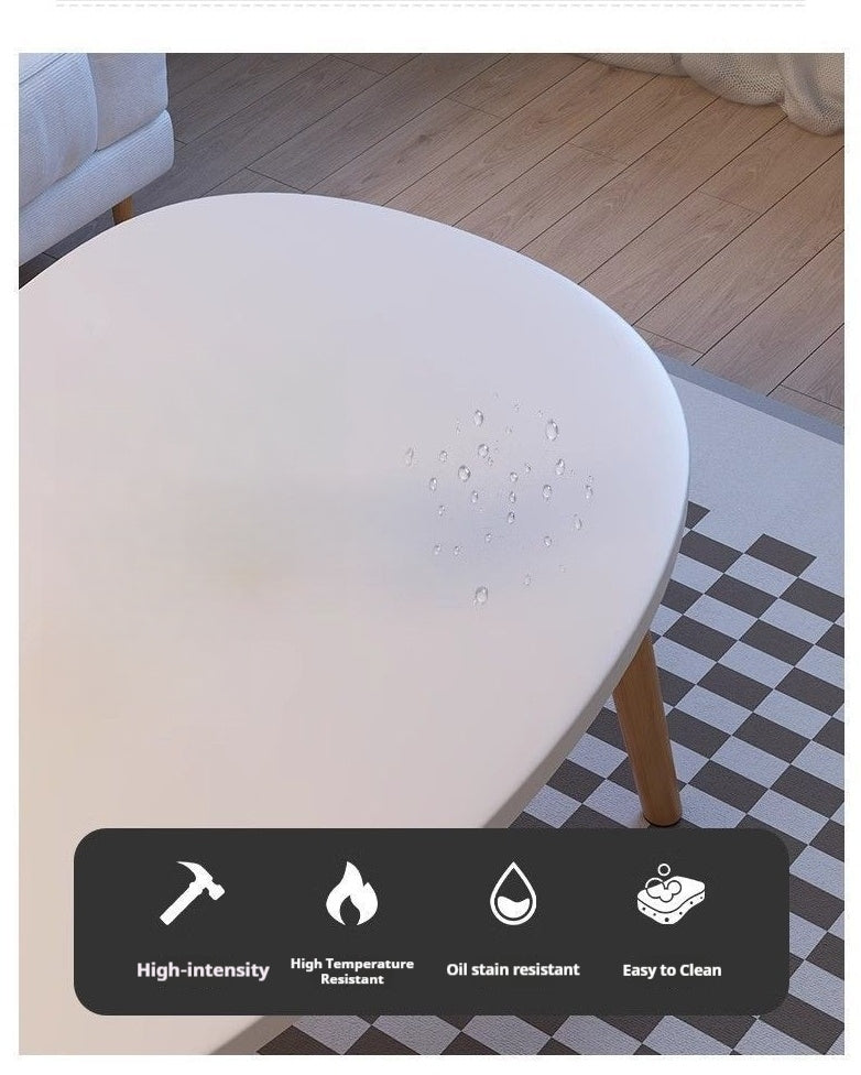 Minimalist Solid Wood Coffee Table – Natural Wood Grain Center Table