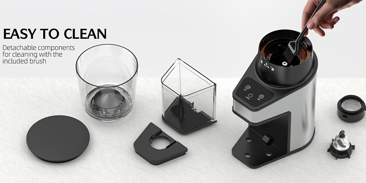 Burr Coffee Grinder with 60 Grinding Settings | Electric Coffee Bean Grinder for Home Use with 60 Seconds Timer, 1-8 Cup Capacity, Touch Screen, Anti-static, 430 Stainless Steel, Black