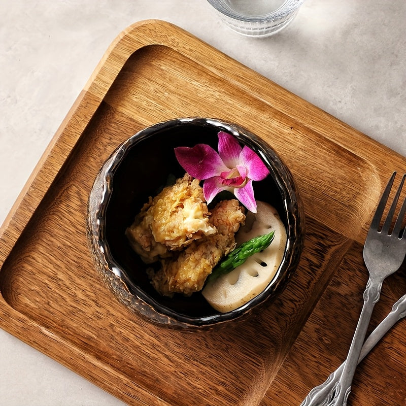 Irregular Kiln-Fired Ceramic Plate Set (2-Piece) – 8" Dinner Plate & 4" Dessert Plate