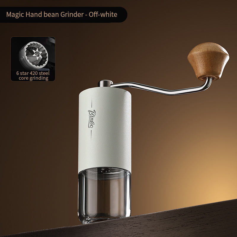 Bincoo Phantom Series Manual Coffee Grinder Featuring 6 Star Steel Burrs, a Portable Hand Crank Mill with Adjustable Grind Settings Suitable for Espresso, Pour Over, French Press, And Drip Coffee, Ideal for Home, Travel, Camp