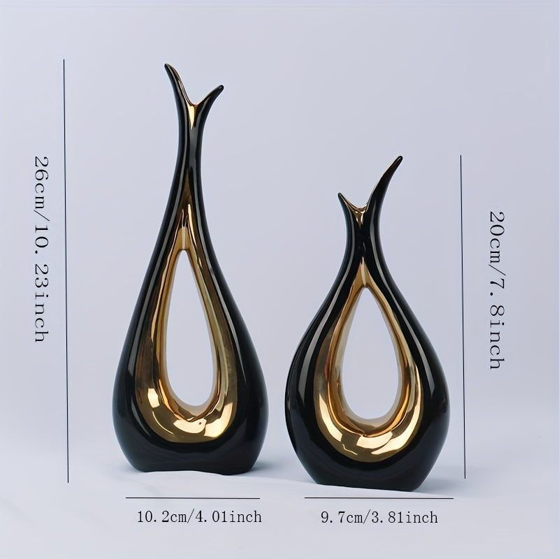 A Set Of Ceramic Flower Vases, Creative Modern Vases, Suitable For Home Living Room Entrance Cabinet Decoration