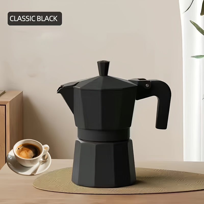 6-Cup Moka Pot Stovetop Espresso Maker with Cleaning Brush - Italian Coffee Maker for Gas/Electric/Ceramic Cooktops, Durable Cast Aluminum, Perfect for Latte, Cappuccino & Home/Camping Use