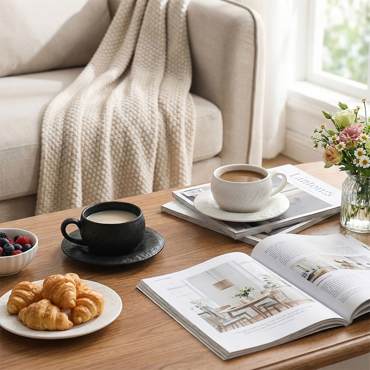 Single Set Vintage Matte Stone-Patterned Ceramic Coffee Cup & Saucer | Exquisite Latte Art Cup for Home & Café, Elegant Afternoon Tea Gift, Non-Slip, Hand Wash Only